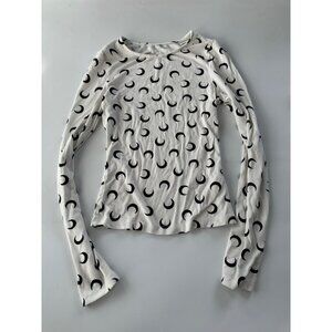 Commense Women's Small Crescent Moon-print Long Sleeve  top